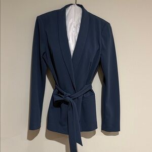 White House Black Market Deep Blue Tie-Waist Blazer
